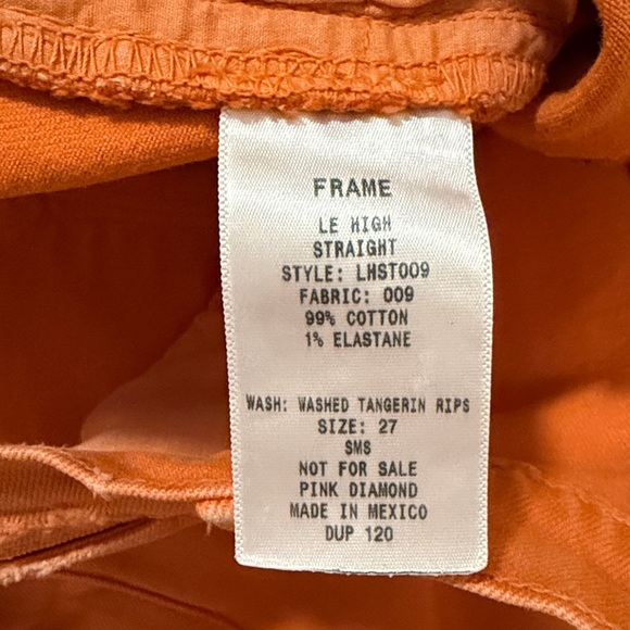 FRAME Le High Straight, Distressed, Washed Tangerine, sz 27 - Picture 10 of 15